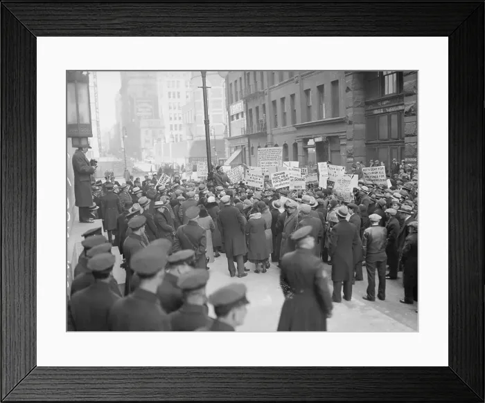 Framed Print : Unemployment Demonstration Framed Print : Unemployment Demonstration