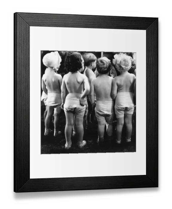 Framed Print : Group Of Babies In Diapers Framed Print : Group Of Babies In Diapers