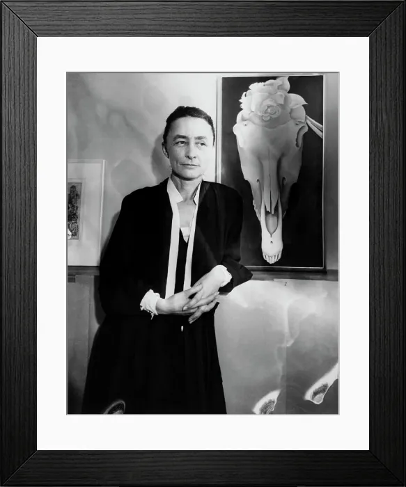 Framed Print : Georgia O'Keeffe at Exhibit of Her Work Framed Print : Georgia O'Keeffe at Exhibit of Her Work