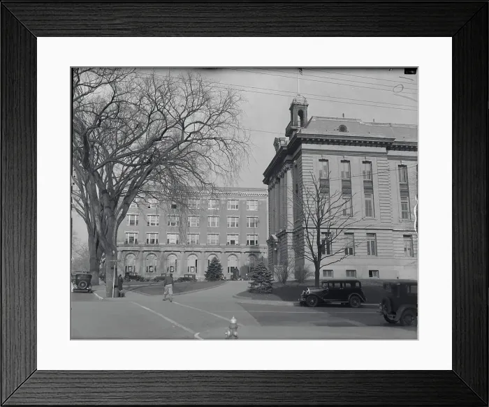 Framed Print : Grounds and Exterior of Greenwich City Hall