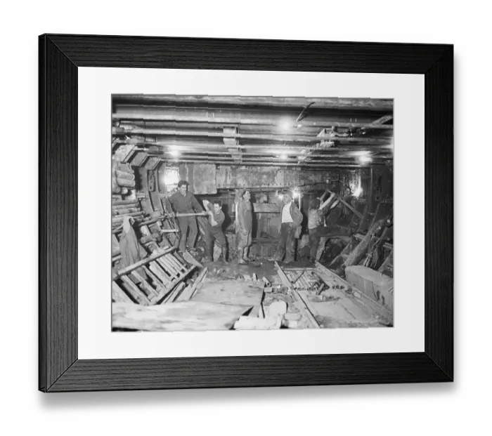 Framed Print : Workers Build Subway Under East River Framed Print : Workers Build Subway Under East River