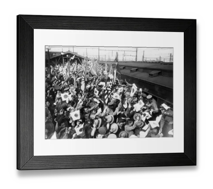 Framed Print : Dramatic Scene on Tokyo Railway Platform Framed Print : Dramatic Scene on Tokyo Railway Platform