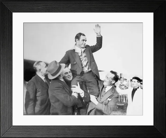 Framed Print : People Carrying Bert Hinkler Framed Print : People Carrying Bert Hinkler