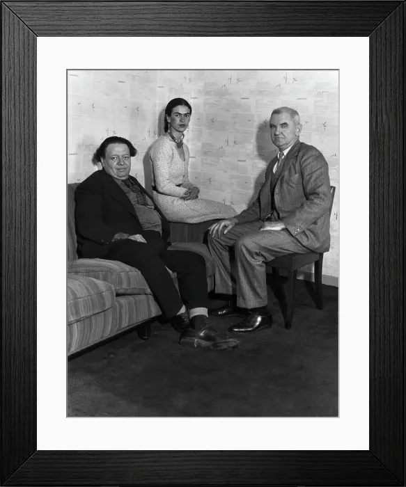 Framed Print : Artists Diego Rivera and Frida Kahlo with Anson Conger Goodyear Framed Print : Artists Diego Rivera and Frida Kahlo with Anson Conger Goodyear
