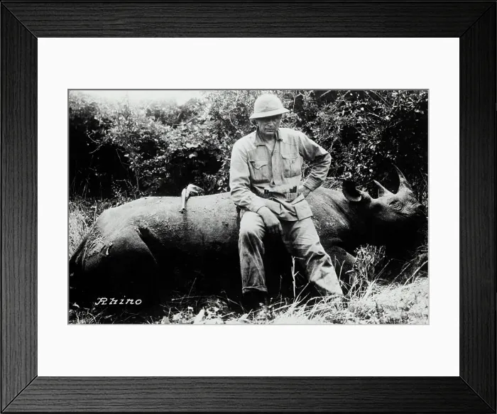 Framed Print : W.H. Herren Sitting on Rhinoceros Framed Print : W.H. Herren Sitting on Rhinoceros