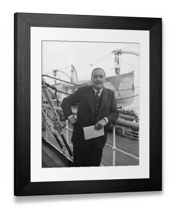 Framed Print : H.G.Wells Standing On Ship Deck, 3 / 4 Len Framed Print : H.G.Wells Standing On Ship Deck, 3 / 4 Len