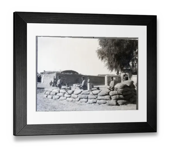 Framed Print : Japanese Soldiers Patrol Behind Sandbags Framed Print : Japanese Soldiers Patrol Behind Sandbags
