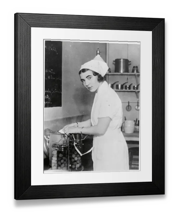 Framed Print : Sweden's Princess Ingrid in Kitchen Framed Print : Sweden's Princess Ingrid in Kitchen