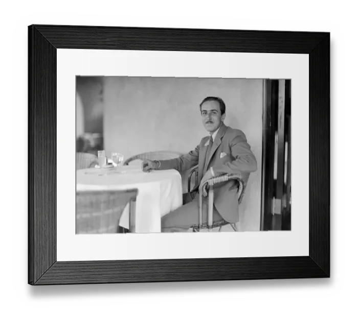 Framed Print : Walt Disney Seated in Hotel Room Framed Print : Walt Disney Seated in Hotel Room