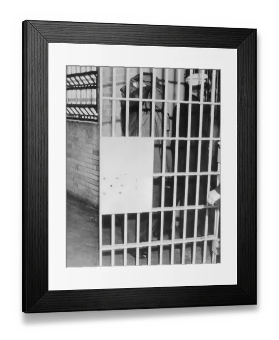Framed Print : Al Capone Behind Bars Framed Print : Al Capone Behind Bars
