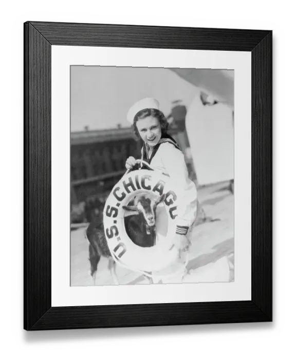 Framed Print : Ginger Rogers Standing with a Goat Framed Print : Ginger Rogers Standing with a Goat