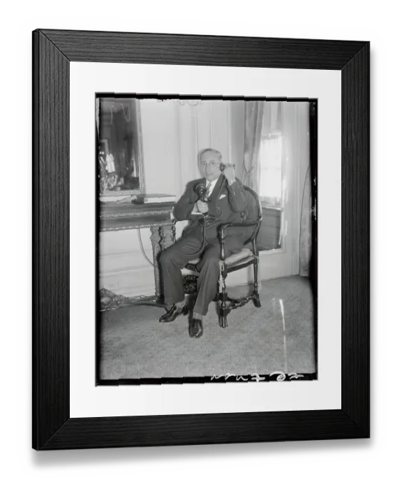 Framed Print : Louis B. Mayer Talking on Telephone Framed Print : Louis B. Mayer Talking on Telephone