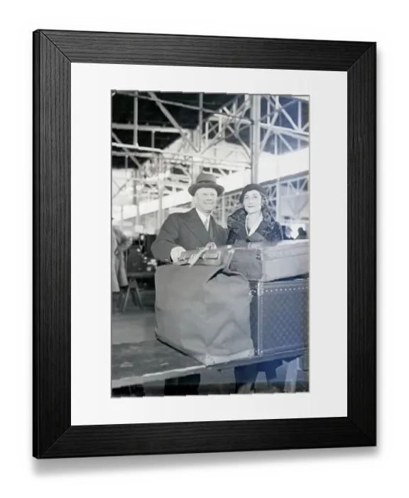 Framed Print : Andre and Mrs. Citroen Arrive on Ship Framed Print : Andre and Mrs. Citroen Arrive on Ship