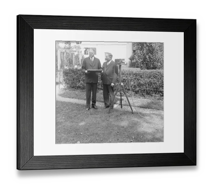 Framed Print : Louis B. Mayer and Herbert Hoover Posing Framed Print : Louis B. Mayer and Herbert Hoover Posing