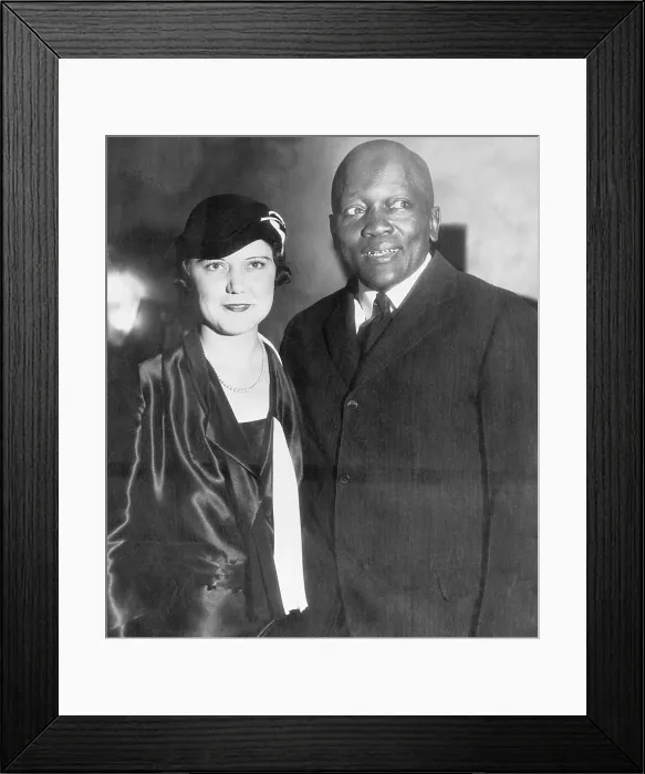 Framed Print : Jack Johnson with Wife Irene Framed Print : Jack Johnson with Wife Irene