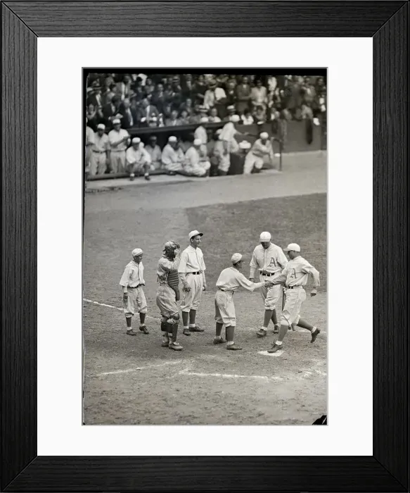 Framed Print : Jimmy Foxx Being Crossing Home Plate Framed Print : Jimmy Foxx Being Crossing Home Plate