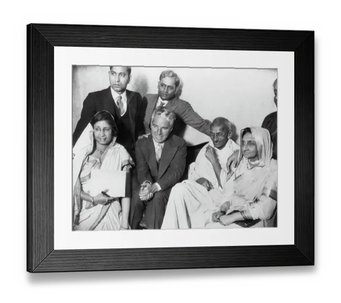 Framed Print : Charlie Chaplin And Gandhi Framed Print : Charlie Chaplin And Gandhi