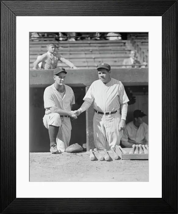 Framed Print : Lou Gehrig Congratulating Babe Ruth Framed Print : Lou Gehrig Congratulating Babe Ruth
