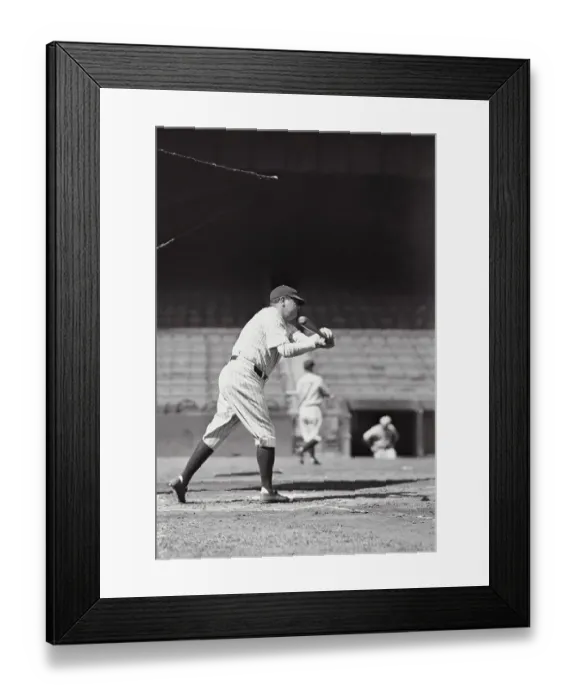 Framed Print : Babe Ruth Anticipating Ball