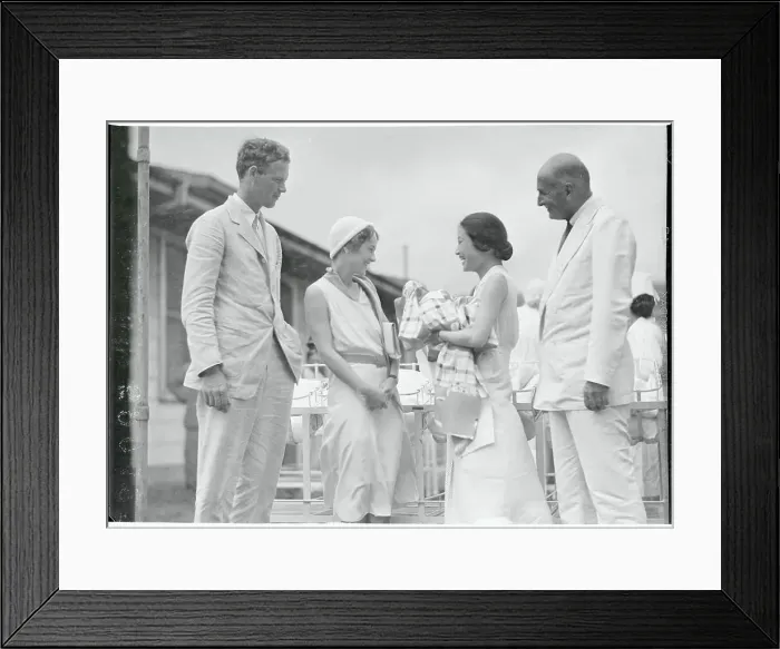 Framed Print : Charles Lindbergh and Wife After Visiting Hospital Framed Print : Charles Lindbergh and Wife After Visiting Hospital
