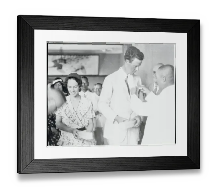 Framed Print : Charles Lindbergh and Wife Receiving Medals Framed Print : Charles Lindbergh and Wife Receiving Medals