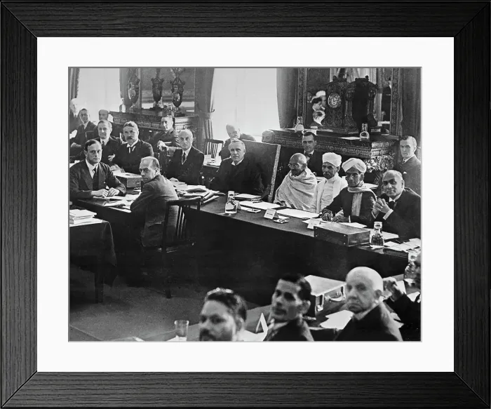 Framed Print : Gandhi and Others at Conference Table Framed Print : Gandhi and Others at Conference Table