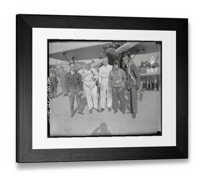 Framed Print : International Pilots Posing in Front of Plane Framed Print : International Pilots Posing in Front of Plane
