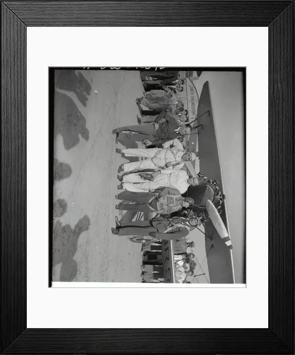 Framed Print : International Pilots Posing in Front of Plane