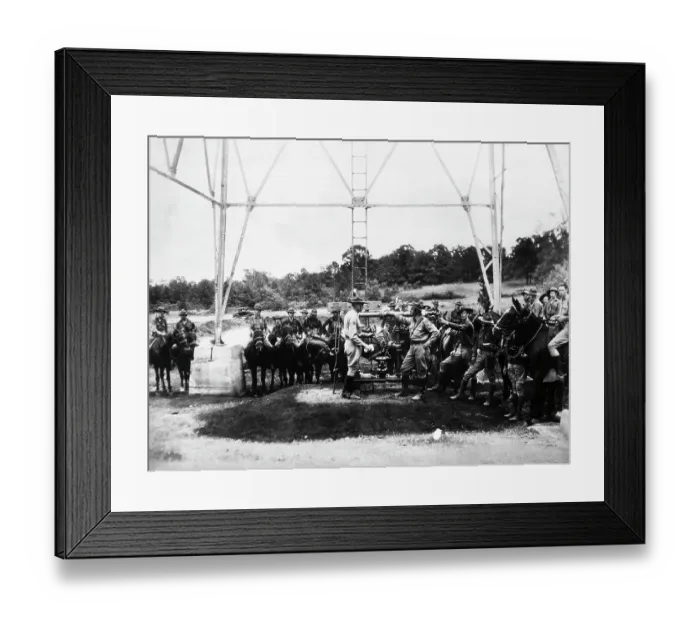 Framed Print : Troops Closing Down Oil Well Framed Print : Troops Closing Down Oil Well