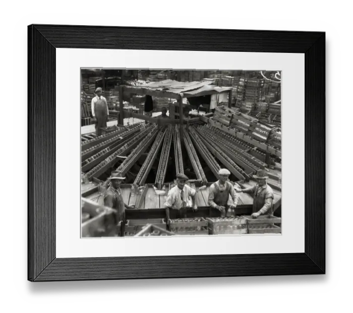 Framed Print : Milk Bottle Manufacturing Framed Print : Milk Bottle Manufacturing