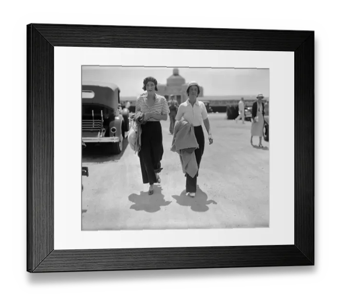 Framed Print : Society Woman Going to Beach Framed Print : Society Woman Going to Beach