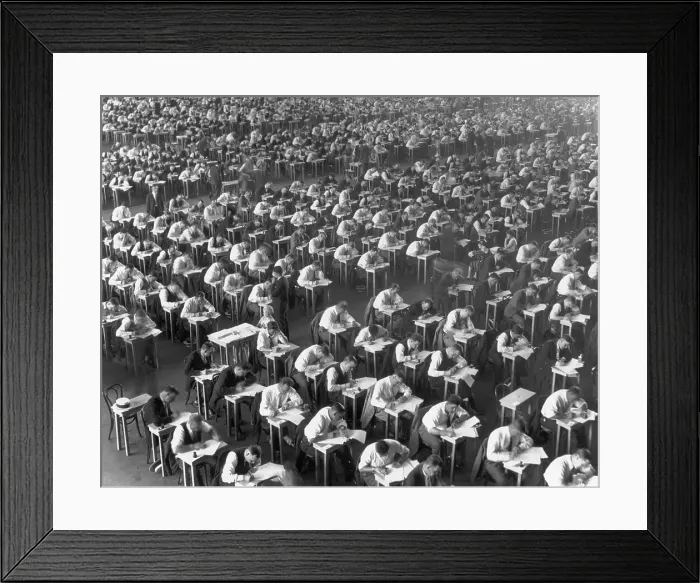Framed Print : Ten Thousand Men Taking Police Exam Framed Print : Ten Thousand Men Taking Police Exam