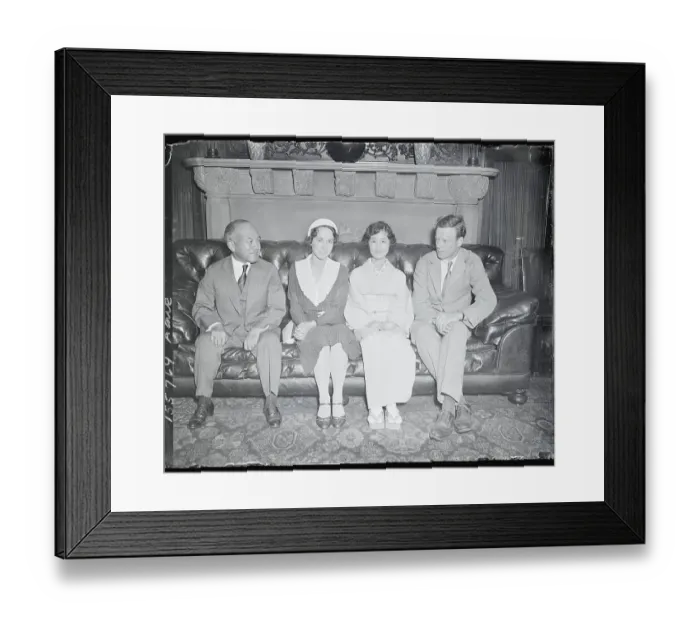 Framed Print : Portrait of Lindbergh's with Japanese Ambassador Framed Print : Portrait of Lindbergh's with Japanese Ambassador