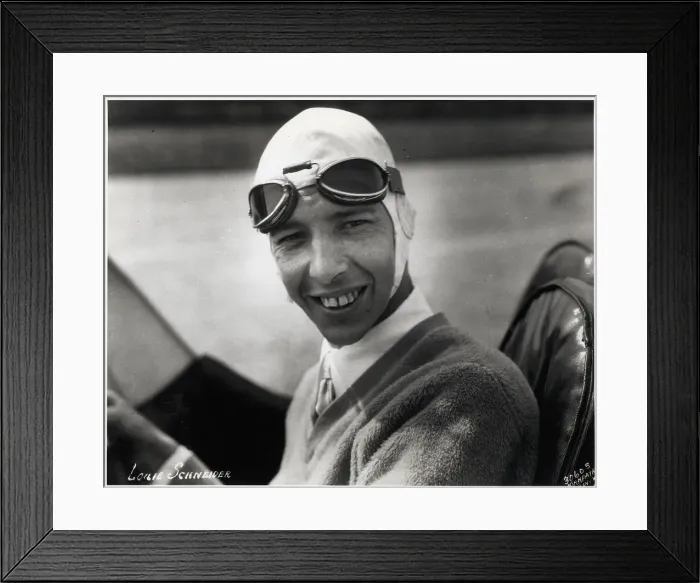 Framed Print : Lou Schnieder W / Helmet, In Race Car, Smili Framed Print : Lou Schnieder W / Helmet, In Race Car, Smili