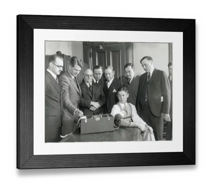 Framed Print : Virgi L. Kirkland Taking Lie Detector Test Framed Print : Virgi L. Kirkland Taking Lie Detector Test