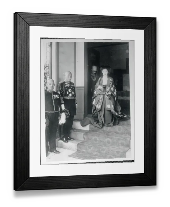 Framed Print : Princess Kikuko Asaka Leaving Her Residence