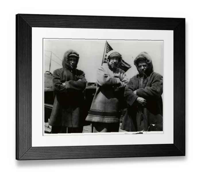 Framed Print : Arctic Explorers Standing with Crossed Arms Framed Print : Arctic Explorers Standing with Crossed Arms