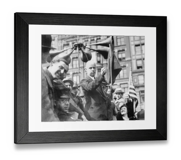 Framed Print : Socialist Norman Thomas with Gathering at Union Square