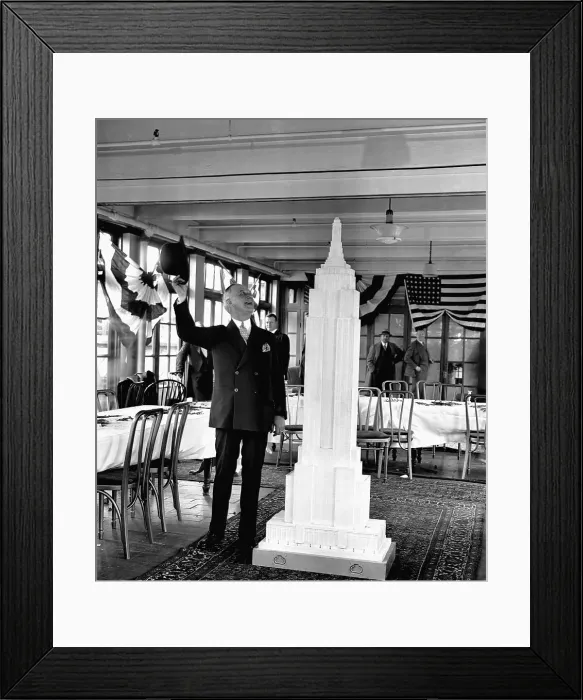 Framed Print : Al Smith and Empire State Building Replica Framed Print : Al Smith and Empire State Building Replica