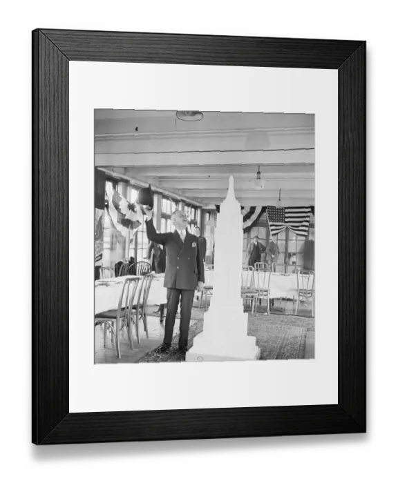 Framed Print : Former Governor Alfred Smith with Empire State Building Model Framed Print : Former Governor Alfred Smith with Empire State Building Model