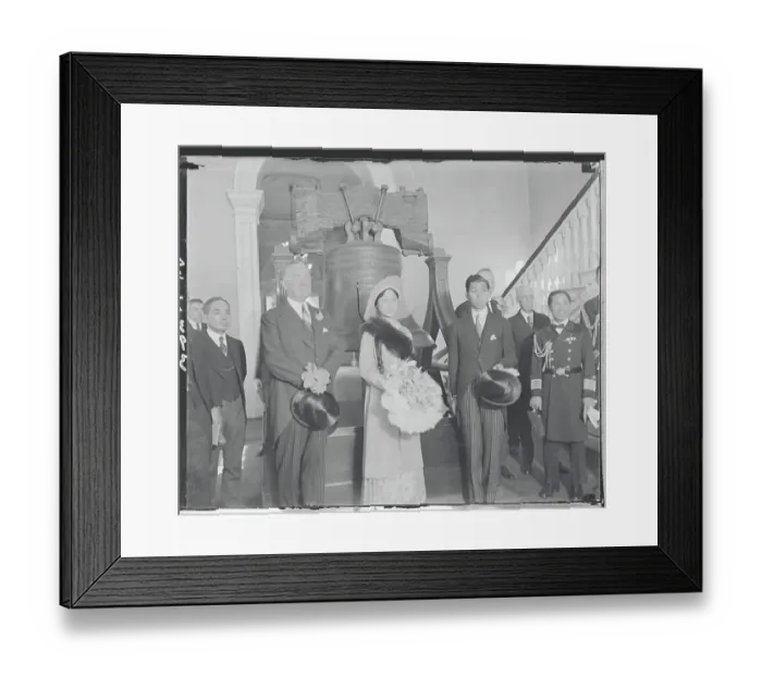 Framed Print : Japanese Leaders with Mayor at Liberty Bell Framed Print : Japanese Leaders with Mayor at Liberty Bell