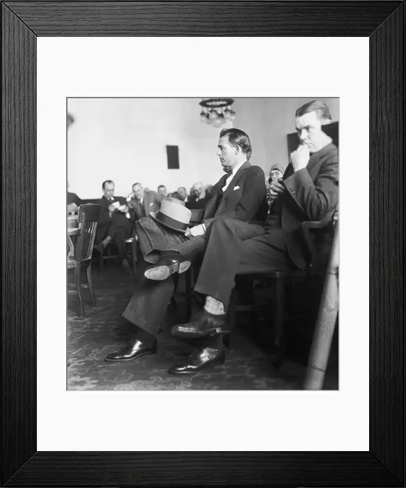 Framed Print : Jack Legs Diamond with Hat in Court Framed Print : Jack Legs Diamond with Hat in Court