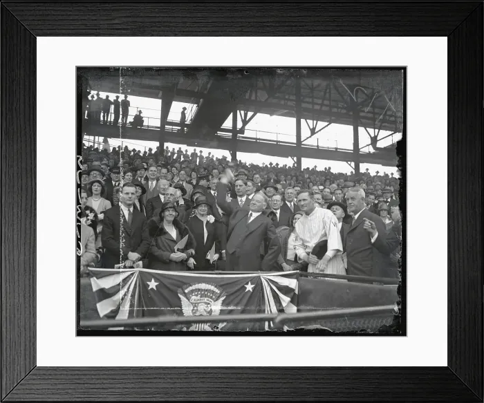 Framed Print : President Hoover Throwing Out First Baseball Framed Print : President Hoover Throwing Out First Baseball