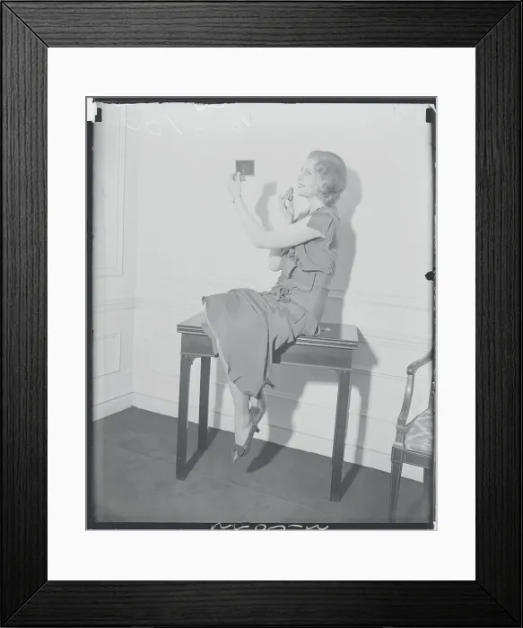 Framed Print : Harriet Hagman Applying Makeup Framed Print : Harriet Hagman Applying Makeup