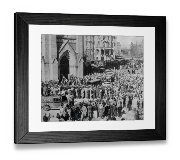 Framed Print : Funeral of Knute Rockne at Sacred Heart Church Framed Print : Funeral of Knute Rockne at Sacred Heart Church