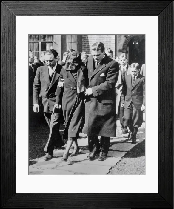 Framed Print : Mrs. Knute Rockne and Sons at Funeral of Husband Framed Print : Mrs. Knute Rockne and Sons at Funeral of Husband