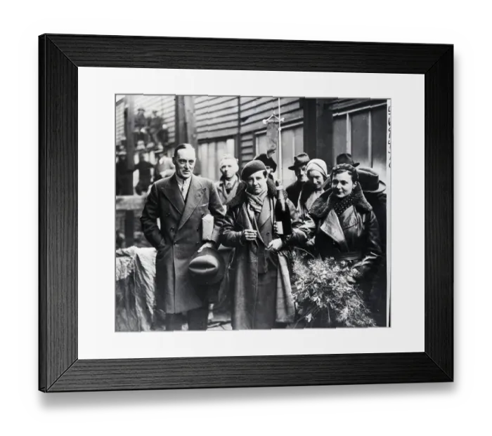 Framed Print : Christening Of Yacht;Woman W /  Champagne
