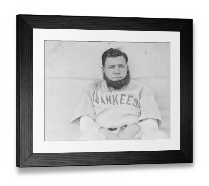 Framed Print : Babe Ruth Posing in Fake Beard Framed Print : Babe Ruth Posing in Fake Beard