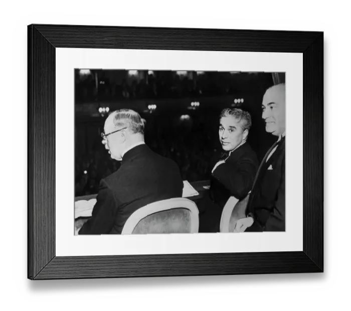 Framed Print : Charlie Chaplin Posing For Photograph Framed Print : Charlie Chaplin Posing For Photograph