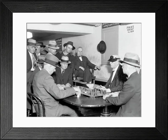 Framed Print : Men Playing Faro at Casino